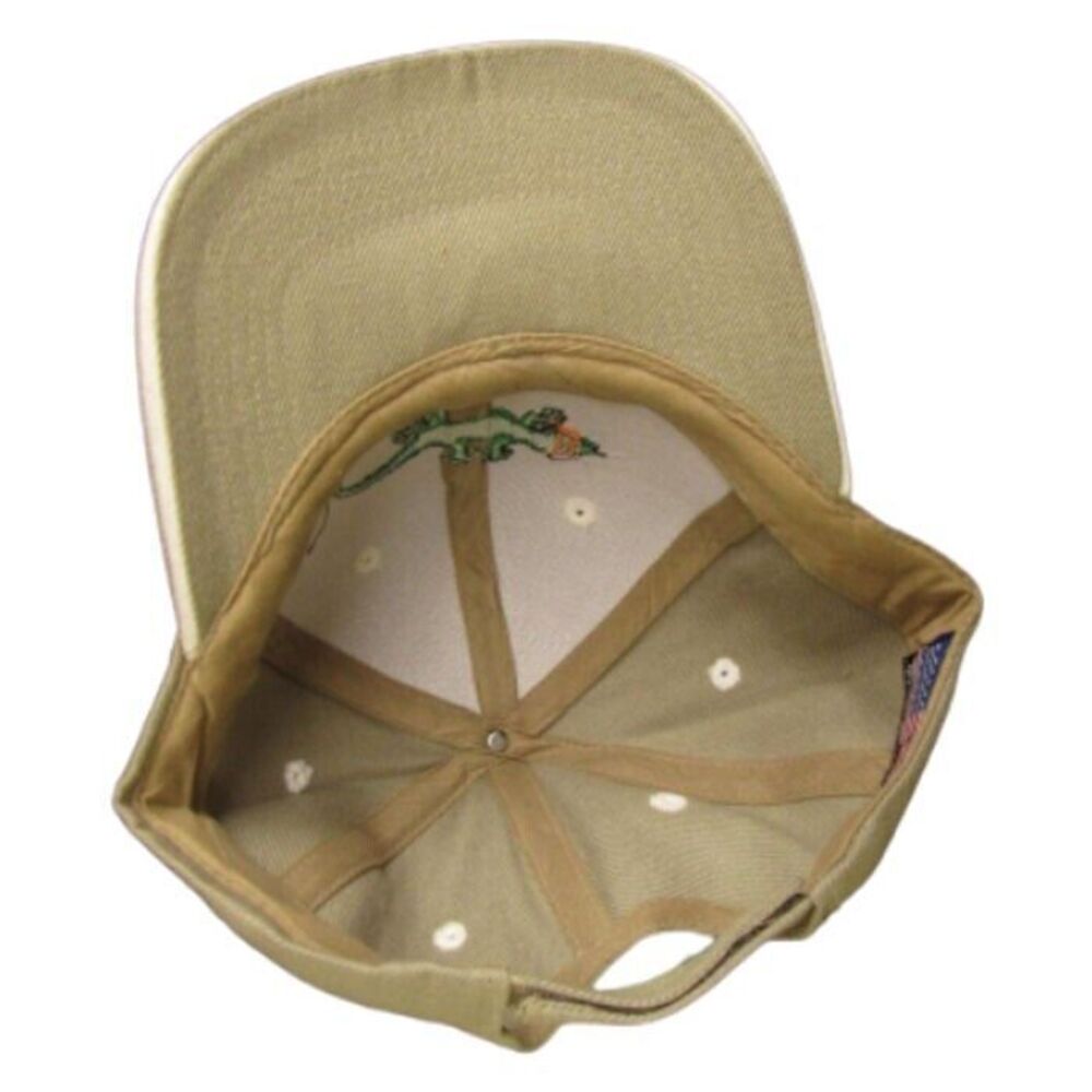Puerto Vallarta Baseball Cap NEW Beige Cotton Green Embroidered Gecko Hat - Picture 5 of 6